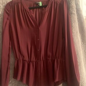 Aritzia Babaton Silk Peplum Blouse